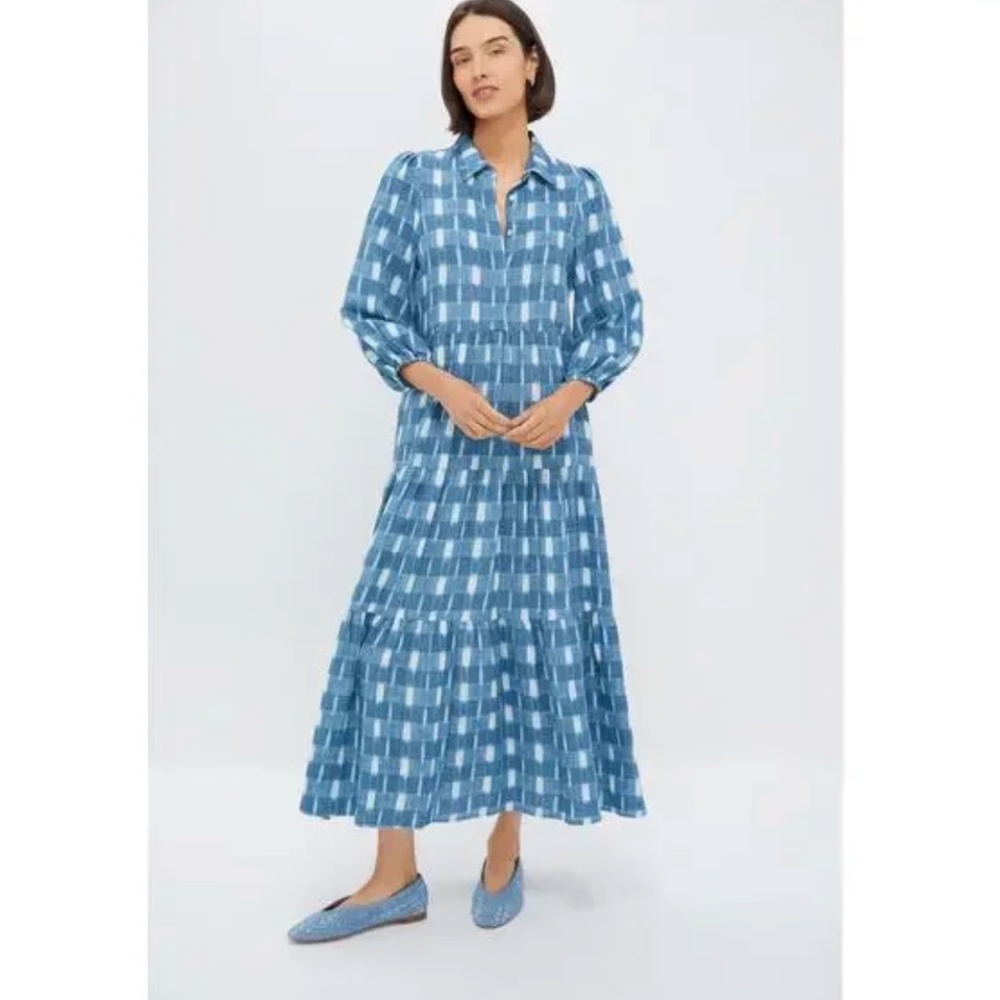 Tuckernuck Pomander Place Blue Ikat Mabel Maxi Dress - Picture 6 of 9